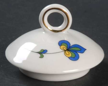 Farmer's Rose (Ribbed, Gold Trim) Lid for Sugar Bowl
