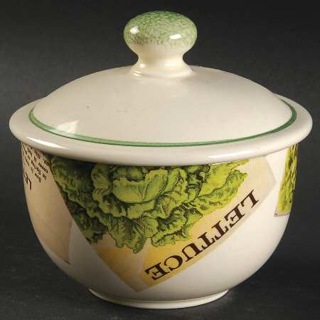 Seed Packets Sugar Bowl & Lid