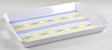 Summer Breeze 18" Rectangular Handled Serving Melamine Tray
