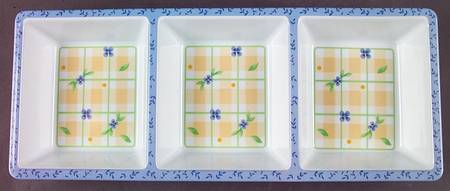 Summer Breeze Melamine 3 Section Rectangular Tray