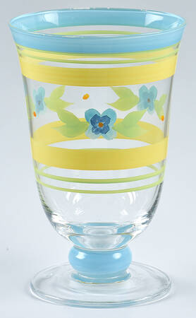 Summer Breeze 18 Oz Handpainted Glass Footed Iced Tea by Pfaltzgraff