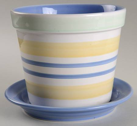 Summer Breeze 6" Flower Pot & Underplate