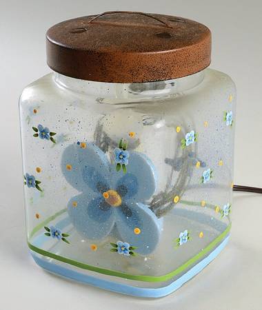 Summer Breeze Electric Lighted Glass Jar & Metal Lid