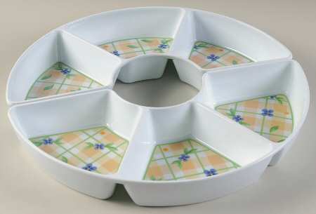 Summer Breeze Melamine 2 Pc Umbrella Tray(2-3sect Cresenttrays)