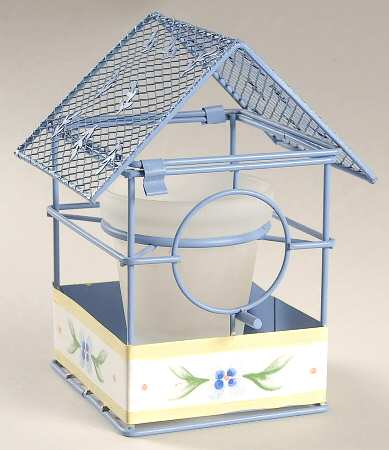 Summer Breeze Metal Votive Birdhouse W/Glass Insert