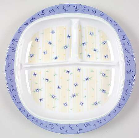 Summer Breeze Melamine Adult Divided Plate
