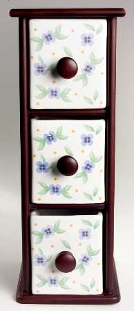 Summer Breeze Tall 3 Drawer Wood Organizer