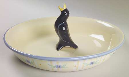 Summer Breeze 10" Pie Baking Plate with Pie Bird