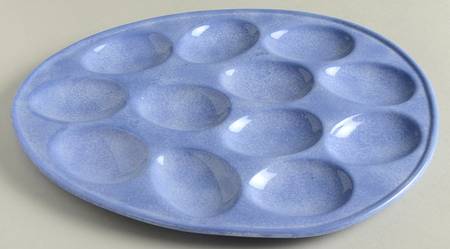 Stonewash Blue Deviled Egg Plate