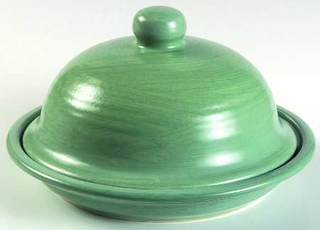 Stonewash Green Round Covered Butter