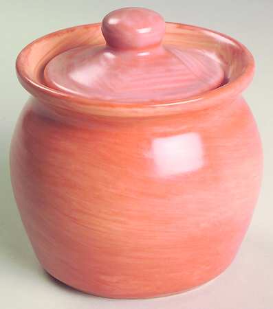 Stonewash Terra Cotta Sugar Bowl & Lid