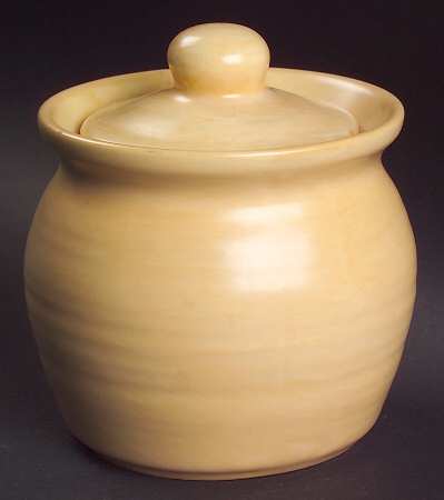 Stonewash Yellow Sugar Bowl & Lid