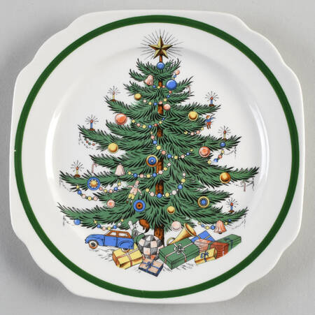Christmas Tree Square Luncheon Plate