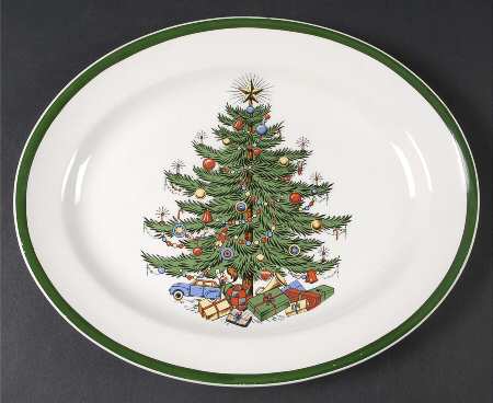 Christmas Tree 11" Oval Serving Platter