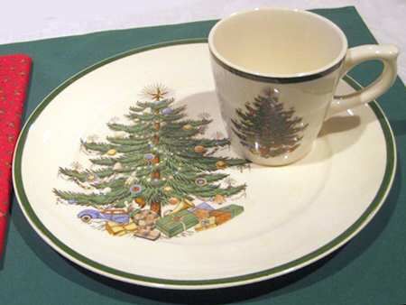 Christmas Tree Snack Plate & Cup Set