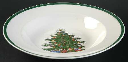 Christmas Tree Rim Soup Bowl