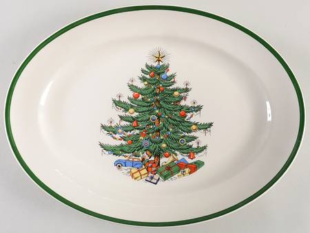 Christmas Tree 13" Oval Serving Platter