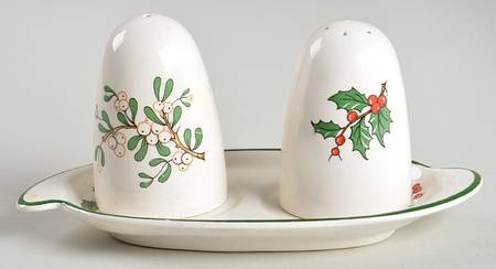 Christmas Tree (3 Pc) Salt & Pepper Tray Set