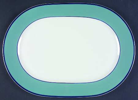 Spa Aqua Green 14" Oval Serving Platter