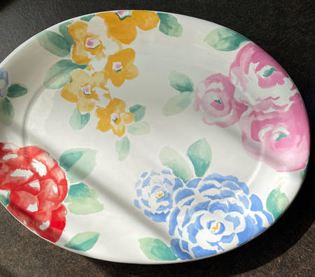 Flowers 16" Oval Serving Platter