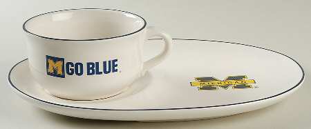 University of Michigan Snack Tray & Soup Mug Set