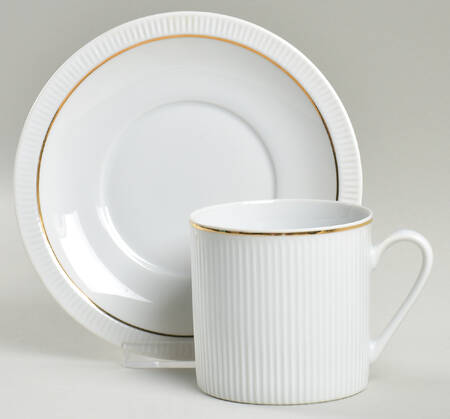 Gold Line Flat Cup & Saucer Set by Prisma