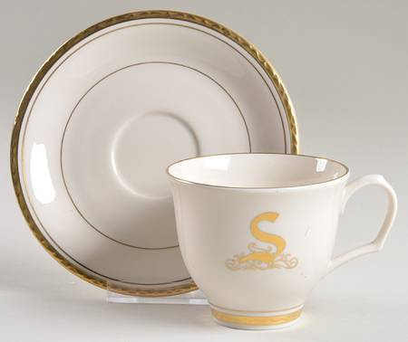 Reflection (Monograms) Flat Cup & Saucer Set
