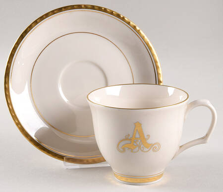 Reflection (Monograms) Flat Cup & Saucer Set