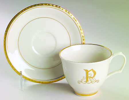 Reflection (Monograms) Flat Cup & Saucer Set