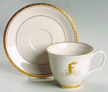 Reflection (Monograms) Flat Cup & Saucer Set