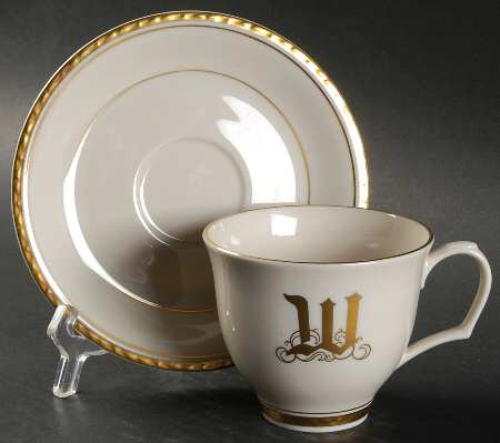 Reflection (Monograms) Flat Cup & Saucer Set