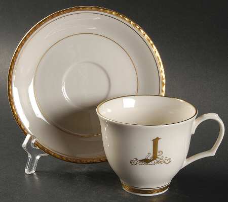 Reflection (Monograms) Flat Cup & Saucer Set