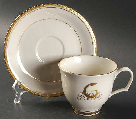 Reflection (Monograms) Flat Cup & Saucer Set
