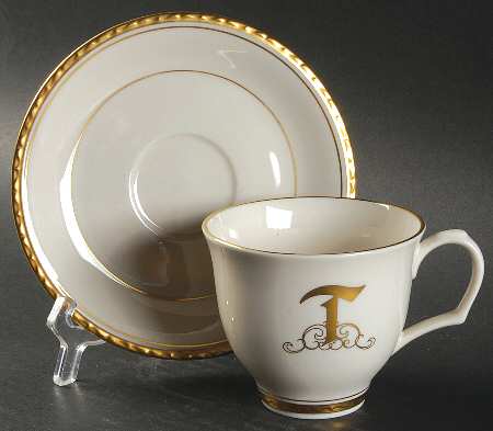 Reflection (Monograms) Flat Cup & Saucer Set