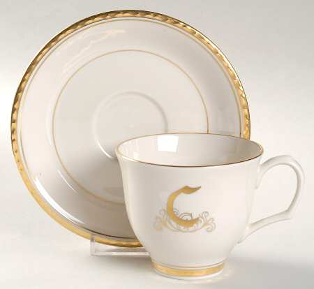 Reflection (Monograms) Flat Cup & Saucer Set