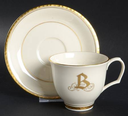 Reflection (Monograms) Flat Cup & Saucer Set