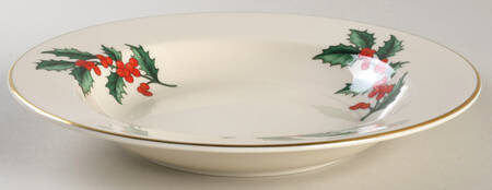 Holly Rim Soup Bowl by Pickard