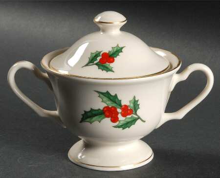 Holly Sugar Bowl & Lid