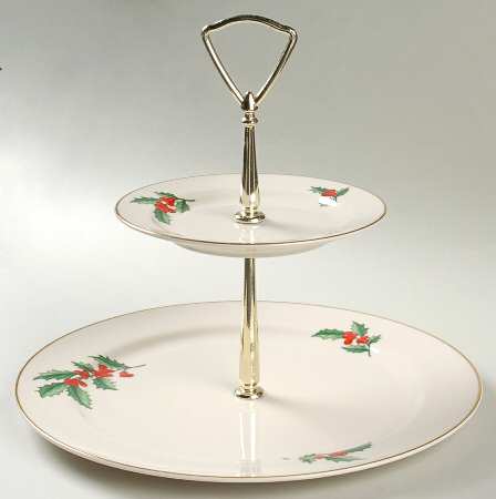 Holly 2 Tiered Serving Tray (Dinner&Bread/Butter Plate)