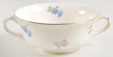 Revere (Smooth Gold Trim) Footed Cream Soup Bowl