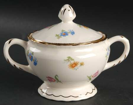 Revere (Smooth Gold Trim) Sugar Bowl & Lid