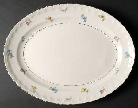 Revere (Smooth Gold Trim) 15" Oval Serving Platter