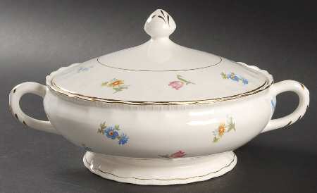 Revere (Smooth Gold Trim) Round Covered Vegetable