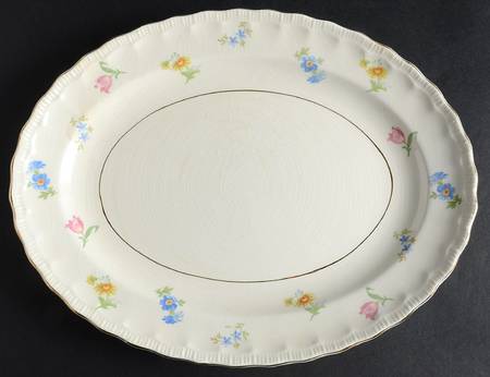 Revere (Smooth Gold Trim) 11" Oval Serving Platter
