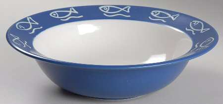 Bongo (Fish On Blue) 10" Round Vegetable Bowl