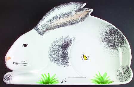 Bunny Garden 16" Sculpted Oval Serving Platter