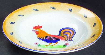 Royal Rooster Large Rim Soup Bowl
