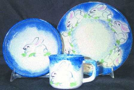 Hippity Hop Blue (3 Piece) Child's Set