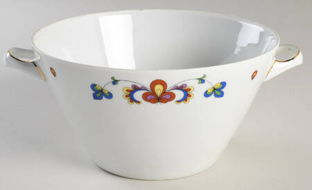 Farmer's Rose (Coupe, Gold Trim) Round Vegetable No Lid