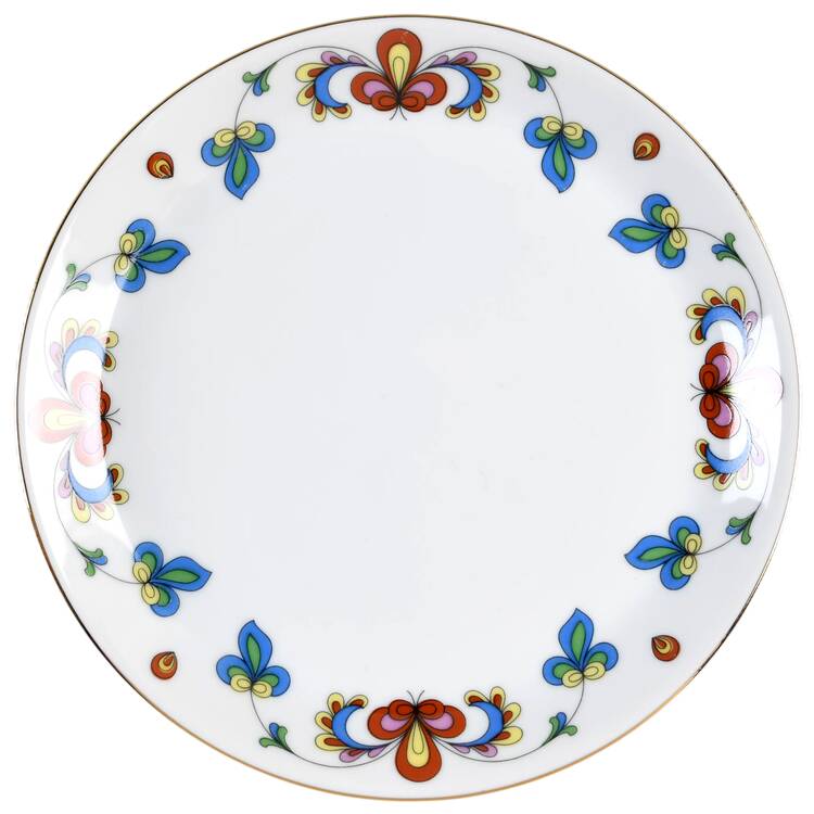 Farmer's Rose (Coupe, Gold Trim) Salad Plate